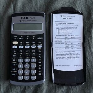 Texas Instruments BA II Plus Calculator - Black and Gray